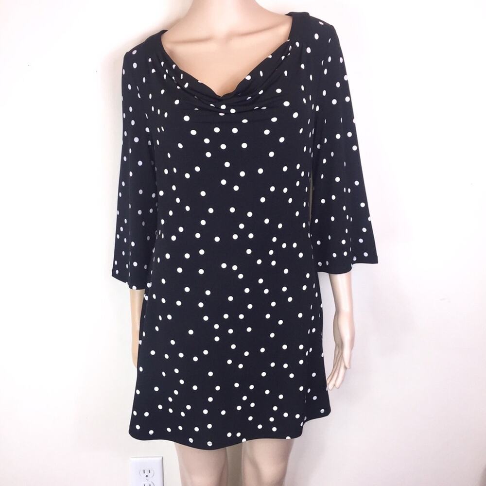 White House Black Market Polka Dot Tunic/Dress ,Black/White, Size S